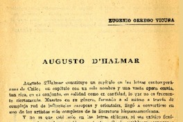 Augusto D'halmar  [artículo] Eugenio Orrego Vicuña.