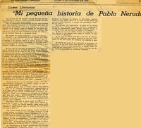 Mi pequeña historia de Pablo Neruda"  [artículo] Tito Castillo.