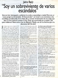 "Soy un sobreviviente de varios escándalos"  [artículo] Ricardo Ramos.