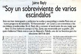 "Soy un sobreviviente de varios escándalos"  [artículo] Ricardo Ramos.