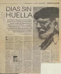 Días sin huella  [artículo] Carlos Maldonado R.