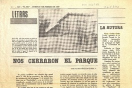 Nos cerraron el parque ; La Autora.  [artículo]