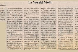 La voz del violín  [artículo] Ma. Paz Greene.