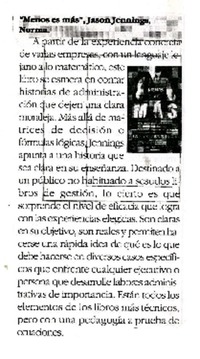 "Menos es más".  [artículo]