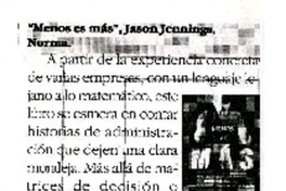 "Menos es más".  [artículo]