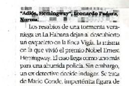 Adiós, Hemingway".  [artículo]