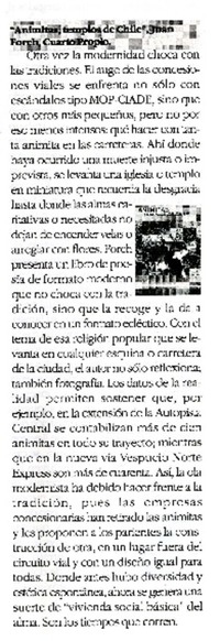 Animitas, templos de Chile".  [artículo]