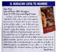 El huracán lleva tu nombre  [artículo] Ricardo Bravo.