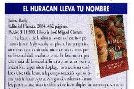 El huracán lleva tu nombre  [artículo] Ricardo Bravo.