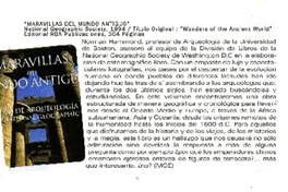 Maravillas del mundo antiguo".  [artículo]