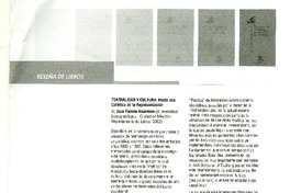 Teatralidad y cultura: hacia una estética de la representación  [artículo] Raúl Miranda.