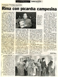 Rima con picardía campesina  [artículo] Daniel Meza.