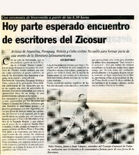 Hoy parte esperado encuentro de escritores del Zicosur.  [artículo]