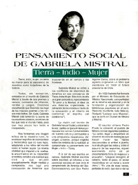 Pensamiento social de Gabriela Mistral  [artículo] Clotilde Véjar Villalobos.