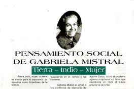 Pensamiento social de Gabriela Mistral  [artículo] Clotilde Véjar Villalobos.
