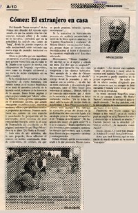 Gómez: el extranjero en casa  [artículo] Alberto Carrizo.