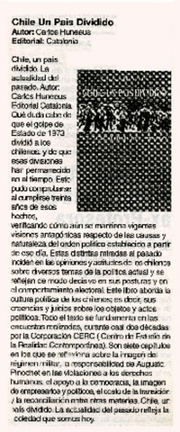 Chile un país dividido.  [artículo]