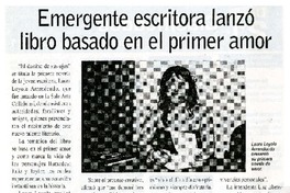 Emergente escritora lanzó libro basado en el primer amor  [artículo].