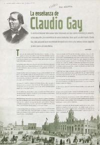 La enseñanza de Claudio Gay  [artículo] Luis Mizón