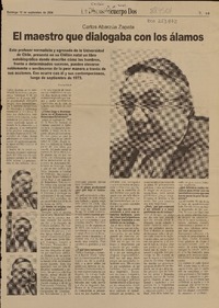 El maestro que dialogaba con los álamos (entrevista)  [artículo] Cristián Villa R.