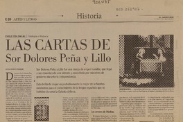 Las cartas de Sor Dolores Peña y Lillo  [artículo] Raisa Kordic Riquelme.