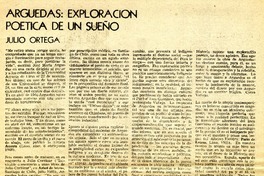 Arguedas: exploración poética de un sueño  [artículo] Julio Ortega.