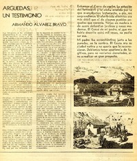 Arguedas, un testimonio  [artículo] Armando Alvarez Bravo.