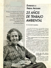 25 años de trabajo ambiental (entrevista)  [artículo] Iván Andrés Santandreu.