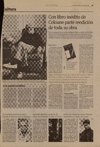 Con libro inédito de Coloane parte reedición de toda su obra  [artículo] Roberto Careaga C.