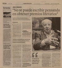 "No se puede escribir pensando en obtener premios literarios" (entrevista)  [artículo]Fernanda García.