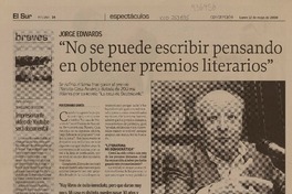 "No se puede escribir pensando en obtener premios literarios" (entrevista)  [artículo]Fernanda García.