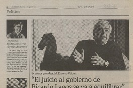 "El juicio al gobierno de Ricardo Lagos se va a equilibrar" (entrevista)  [artículo]Juan Cristóbal Villalobos.
