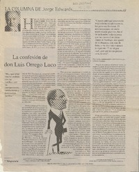 La confesión de don Luis Orrego Luco  [artículo]Jorge Edwards.