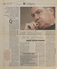 Los malos de las peliculas según Cristián Gazmuri  [artículo]Cristián Labarca Bravo.