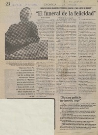 "El funeral de la felicidad" (entrevista)  [artículo]Gonzalo Artal Hahn.