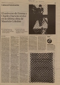 El universo de Emma Darwin revive en la última obra de Mauricio Celedón (entrevista)  [artículo] Rocío Valdez C.