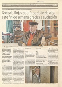 Gonzalo Rojas podría ser dado de alta este fin de semana gracias a evolución  [artículo] Carolina Marcos.