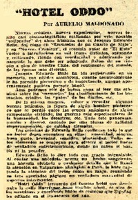 Hotel Oddo  [artículo] Aurelio Maldonado.