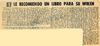 Le Recomiendo un libro para su wikén  [artículo].