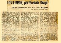 Recuerdos de 14 de siglo  [artículo] / Gonzalo Drago.