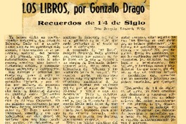 Recuerdos de 14 de siglo  [artículo] / Gonzalo Drago.