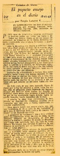 El pequeño ensayo en el diario  [artículo] Sergio Latorre V.