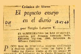 El pequeño ensayo en el diario  [artículo] Sergio Latorre V.