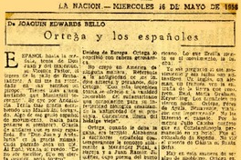 Ortega y los españoles  [artículo] Joquín Edwards Bello.