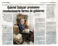 Gabriel Salazar promueve revolucionaria forma de gobierno  [artículo] Rodrigo Castillo.