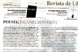 Poesìa, palabra reflexiva  [artículo] Roberto Onell H.