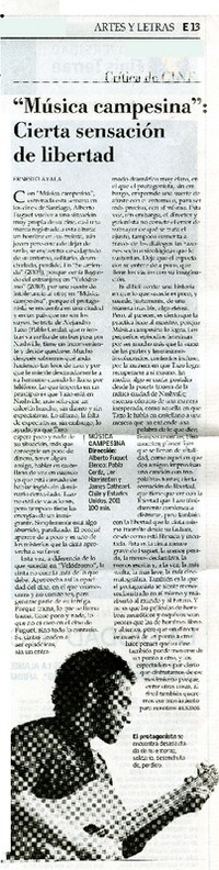 Mùsica campesina, cierta sensaciòn de libertad  [artículo] Ernesto Ayala.