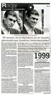 "El mundo de la literatura es un mundo dominado por hombres heterosexuales" (entrevista)  [artículo] Macarena Muñoz.