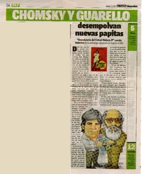 Chomsky y Guarello desempolvan nuevas papitas  [artículo].