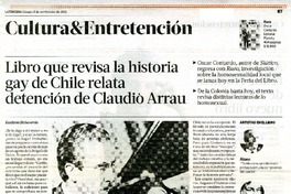 Libro que revisa la historia gay de Chile relata detención de Claudio Arrau  [artículo] Estefanía Etcheverría.